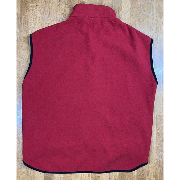 Vintage 90s Nike Mens XL Red Therma Fit Chicago Blackhawks Full Zip Fleece Vest - Picture 2 of 5